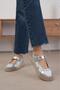 Zoi Genuine Leather Silver Color Sports Mesh Ballerinas - 5