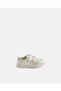 Girls White Printed Sneakers