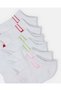 Girls White Ankle Length Sports Socks (Pack Of 3) - 3