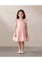 Girls Pale Pink Textured Dress with Balloon Hem - 4