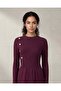 Women Purple Long Dress With Buttons - 5