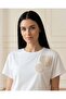 Women White Embellished Jersey Top - 5