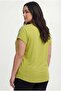 Women's Plus Size Green Blouse with Stones on the Shoulders - 6