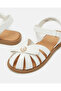 Girls White Pearl Fisherman Sandals - 3