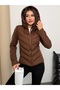 Asur Butik Women's Hooded Micro Filled Zr Model Coat - 5