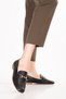 Genuine Leather Daily Buckle Detailed Ballerina Shoes Erp.26561 Black - 6