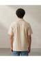 Men’s Beige Jacquard Short Sleeve Resort Shirt - 4