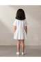 Girls White 3D Flower Peplum Jersey Top - 5