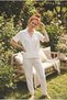 Ruffle Detailed Knitted Short Sleeve Buttoned Pajama Set