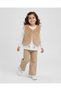 Girl's Vest, Shell Detailed Shirt, Linen Trousers 3-Piece Set / Size Options for 0-6 Years Old