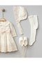Magnolia 4-Piece Luxury Mevlüt Set with Scallop Detail, 100% Cotton, Special Occasion Dress for Baby Girl - 5