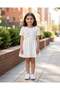 Girls White 3D Flower Peplum Jersey Top - 2