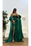 فستان تفته زيتي مطرز - 3