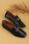 Genuine Leather Daily Buckle Detailed Ballerina Shoes Erp.26561 Black - 2