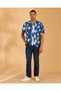 Men Navy Printed Resort Collar Shirt - 5