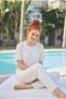 Ruffle Detailed Knitted Short Sleeve Pajama Set - 2