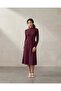 Women Purple Long Dress With Buttons - 2