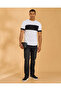 Men Black And White Scop Hem T-Shirt - 2