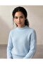 Women’s Light Blue Long Sleeve Acrylic Knit Top - 6