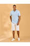 Men Blue Jacquard Polo Shirt - 2