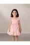 Girls Pale Pink Textured Dress with Balloon Hem - 2