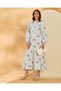 Women Blue Floral Printed Long Dress - 5