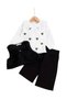 Girl's Vest, Shell Detailed Shirt, Linen Trousers 3-Piece Set / Size Options for 0-6 Years Old - 2