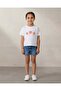 Girls White Embroidered Flower T-Shirt - 3