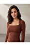 Women Brown Embellished Detailed Top - 6