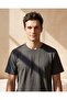 Men Charcoal Basic Solid T-Shirt - 4