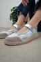 Zoi Genuine Leather Silver Color Sports Mesh Ballerinas - 6