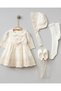 Magnolia 4-Piece Luxury Mevlüt Set with Scallop Detail, 100% Cotton, Special Occasion Dress for Baby Girl - 2
