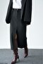 Women's Front Slit Midi Length Skirt - 4