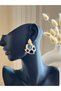 Checkered Elegant Metal Earrings - 2
