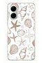 Tecno Spark Go 2 Compatible Brown Starfish and Shell Printed Silicone Case