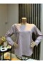 Women's Middle Age and Above Baguette Stone Mother Combed Cotton Blouse - 2