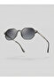 College Smoked Matte Gray Sunglasses Metal Handle Small Retractor Glasses - 3