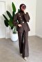 Gold Button Suit - Brown