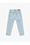 Regular Waist Cotton Vintage Straight Fit Jean Trousers - 5