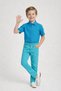 Boy's Turquoise Short Sleeve Shirt Turquoise Pants April 23 Show Clothes