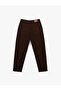 High Waist Pocketed Buttoned Cotton Straight Leg Denim Trousers - Mom Slim Jean - 4