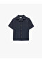 Cotton Short Sleeve Turn-Down Collar Pocket Detailed Shirt - 4