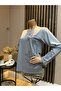 Women's Embroidered Stone-Adorned Mother's Combed Cotton Blouse for Middle Ages and Above - 2