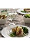 4 Pieces Bowl Diameter 13 cm Line Patterned Soup Presentation Bowl Set Feldspar Porcelain Volume 500 ml - 4