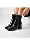 Berit Black Leather & Suede Women's Boots – 7 cm Thick Heel – 21.5 cm Boot Height – Tpu Non-Slip Serrated Sole - 3