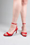 Sare Ankle Strap Patent Leather Heeled Shoes Red - 2