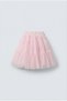 Girl's Cotton Glitter Tulle Sleeve Blouse and Layered Tulle Skirt Set - 2