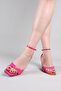 Sare Ankle Strap Patent Leather Heeled Shoes Fuchsia - 4
