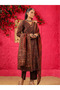 Rust Viscose Kameez Salwar & Dupatta - VRN1014 | Rust - 2