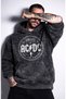Unisex Ac-Dc Powerage Printed Hooded Washable Sweatshirt, Oversized Rock Band Themed Hoodie - 3